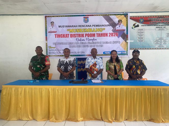 
					Pemkab Kepulauan Yapen Gelar Musrenbang Distrik Poom Tahun 2027 di Kampung Nurawi