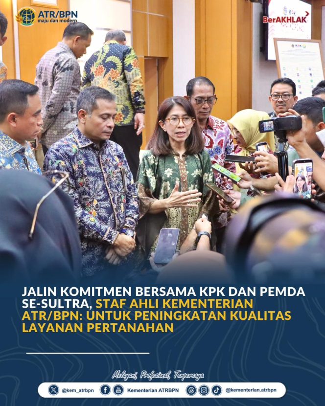 
					Jalin Komitmen Bersama KPK dan Pemda se-Sultra, Staf Ahli Kementerian ATR/BPN: untuk Peningkatan Kualitas Layanan Pertanahan