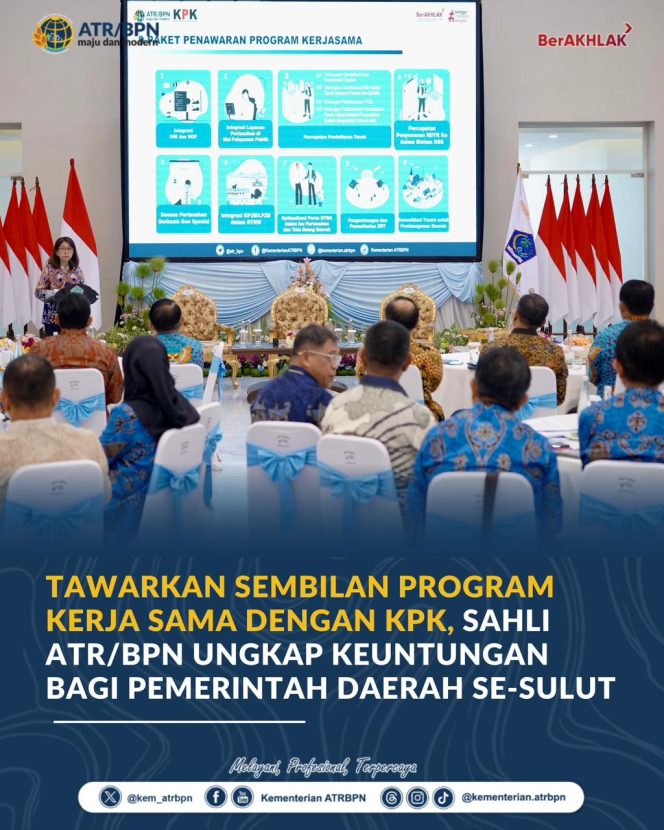 
					Tawarkan Sembilan Program Kerja Sama dengan KPK, Sahli ATR/BPN Ungkap Keuntungan bagi Pemerintah Daerah Se-Sulut
